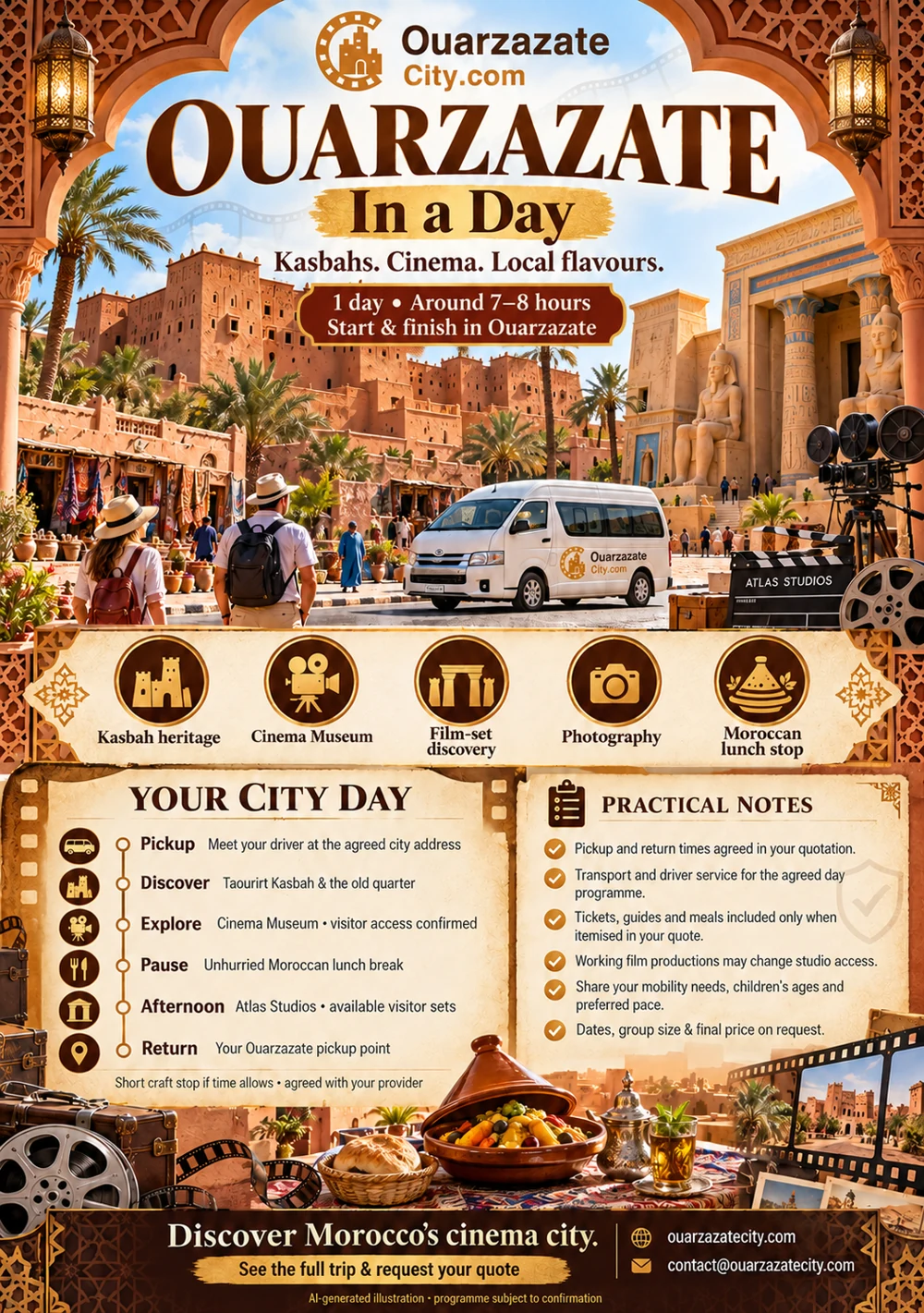Ouarzazate city day trip flyer