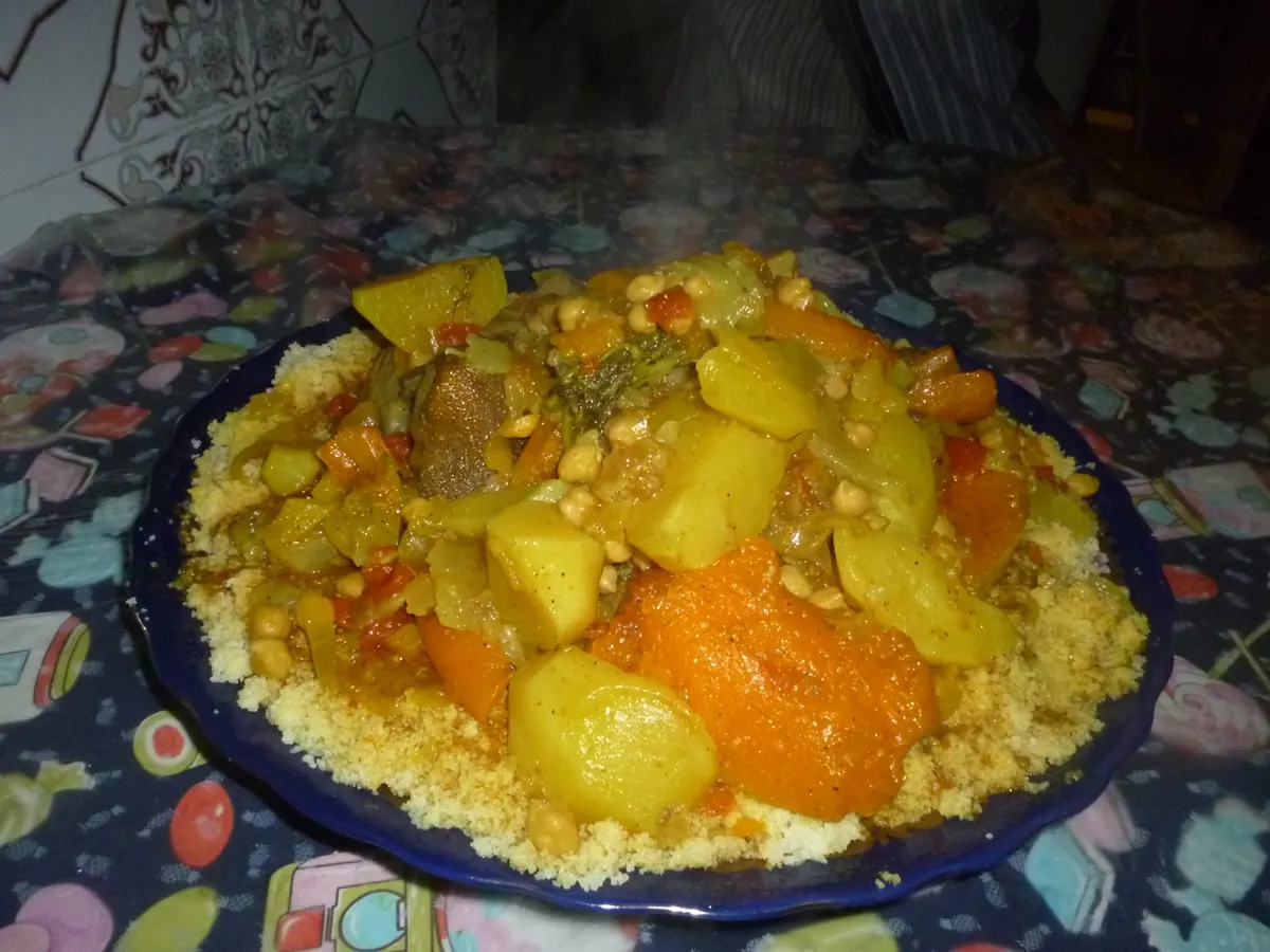 Moroccan couscous with vegetables.