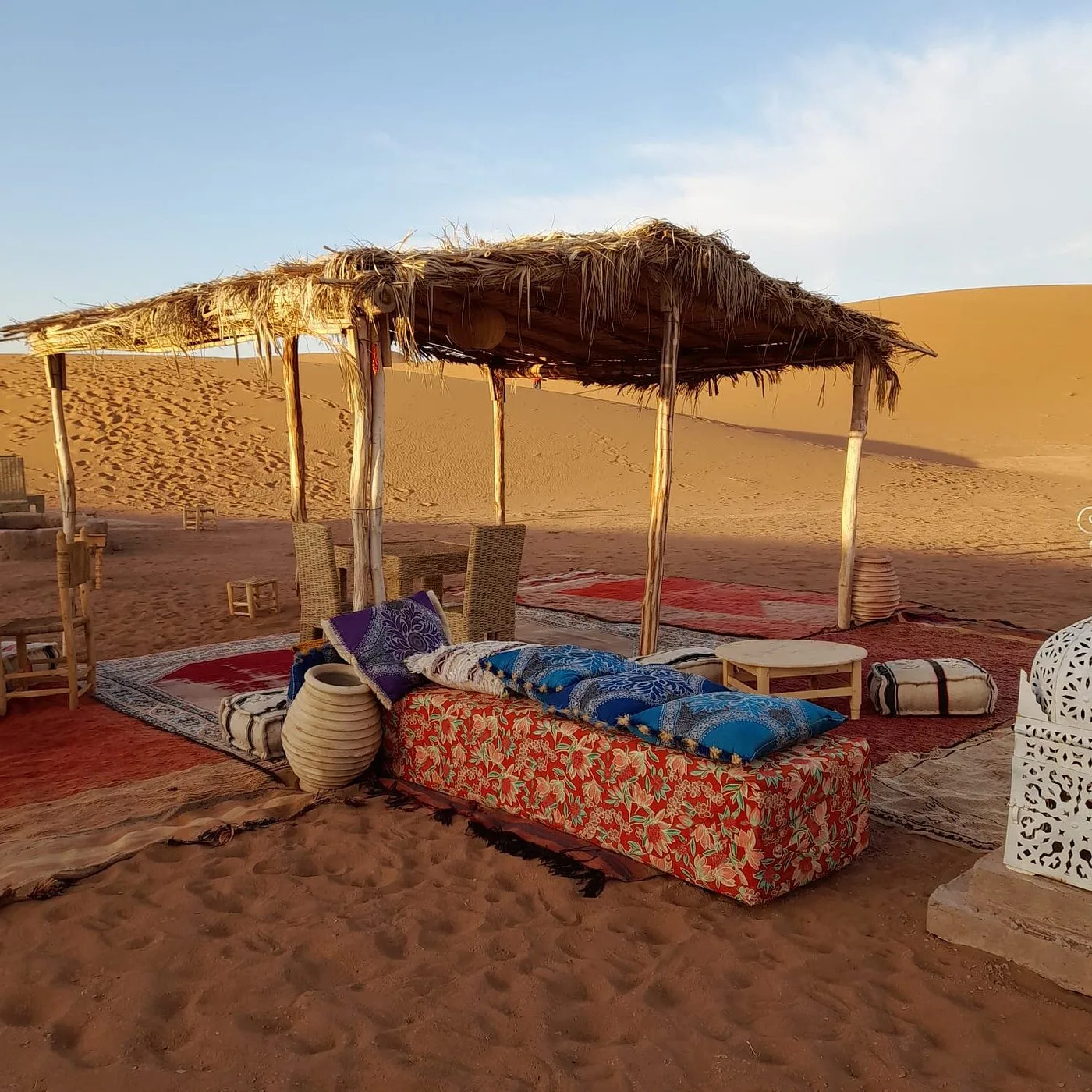 Shaded lounge among the dunes