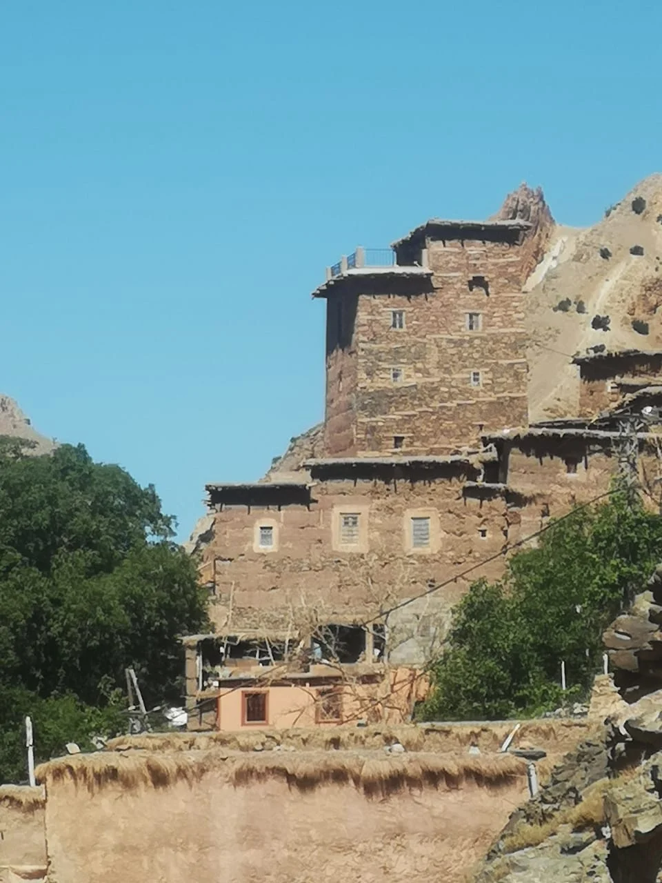 Traditional stone and earthen tower houses at Ichbaken