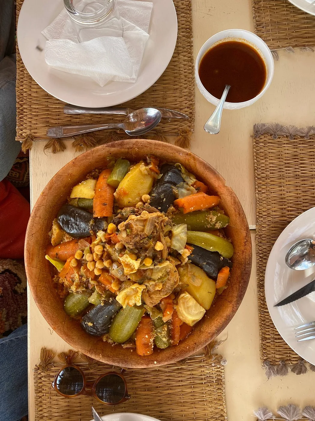 Moroccan tagine at a shared table