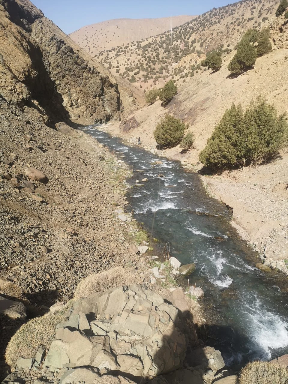 River flowing between rocky slopes near Ichbaken