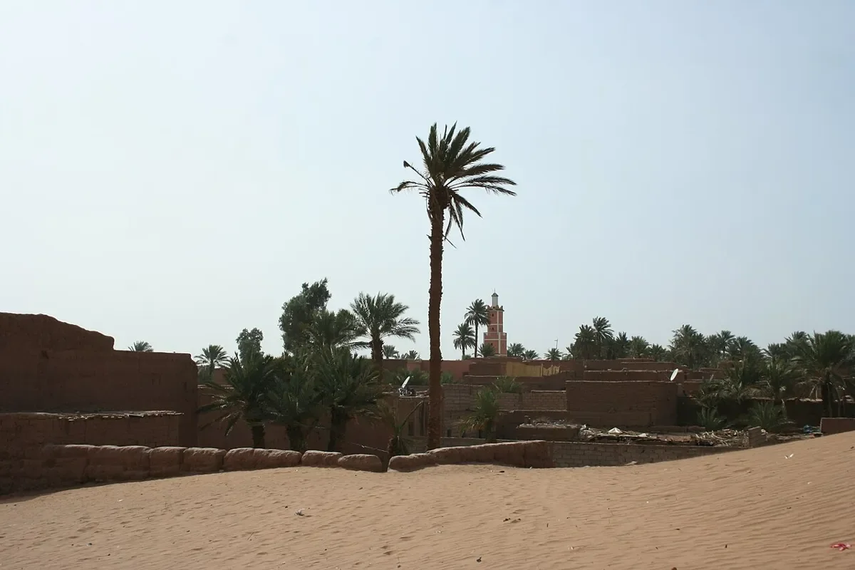 Sand dunes beside the village of Tinfou near Zagora